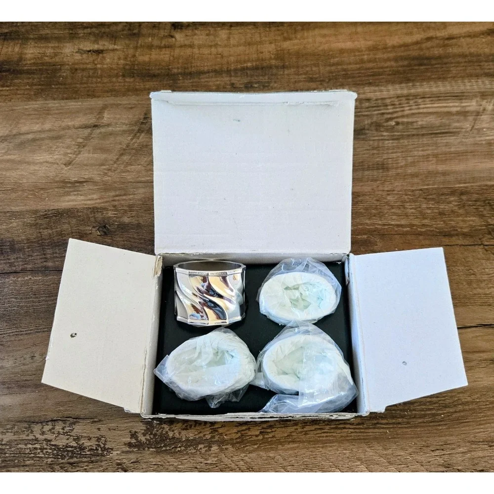Kirk Stieff The Keswick Collection Set Of 4 Silverplate Napkin Rings